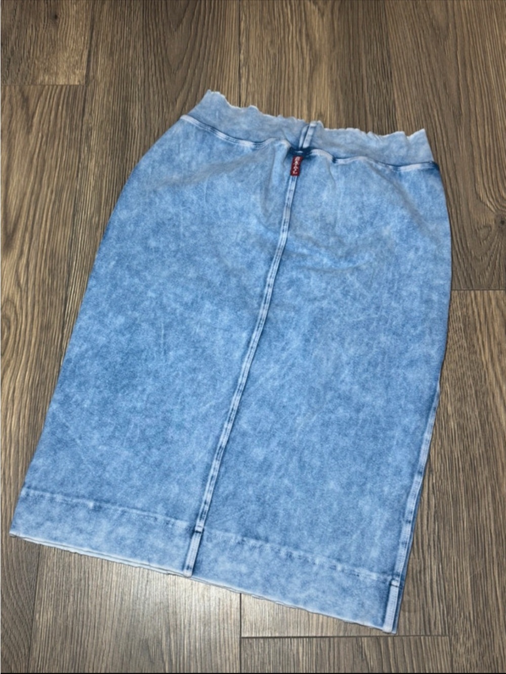 vintage Y2K acid wash stretch midi knee skirt